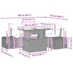 vidaXL 5-dielna záhradná sedačka so vankúšmi Béžový poly ratan – Obrázok 11