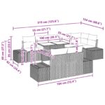 vidaXL záhradný gaučový set Sada 9 Šedý Ratan Záhradné stoly – Obrázok 11