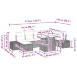 vidaXL záhradný gaučový set Sada 8 kusov Šedý Ratan, Polyester – Obrázok 12