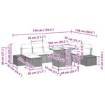 vidaXL záhradná súprava gauča sada 9 čierna, krémová – Obrázok 12