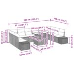 vidaXL Záhradný set pohoviek Set 11 Sivá, svetlohnedá – Obrázok 11