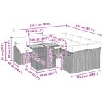 vidaXL Záhradná pohovka Sada 9 Čierna Poly ratan, oceľ Záhradná pohovka – Obrázok 11