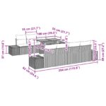 vidaXL záhradná pohovka set Set 7 Čierna Syntetický ratan, Polyester – Obrázok 10