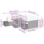 vidaXL Záhradný gaučový set Set 9 Béžová s šedými vankúšmi – Obrázok 11