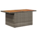 vidaXL Záhradný jedálenský set s vankúšom 10 pcs Sivá a hnedá – Obrázok 7