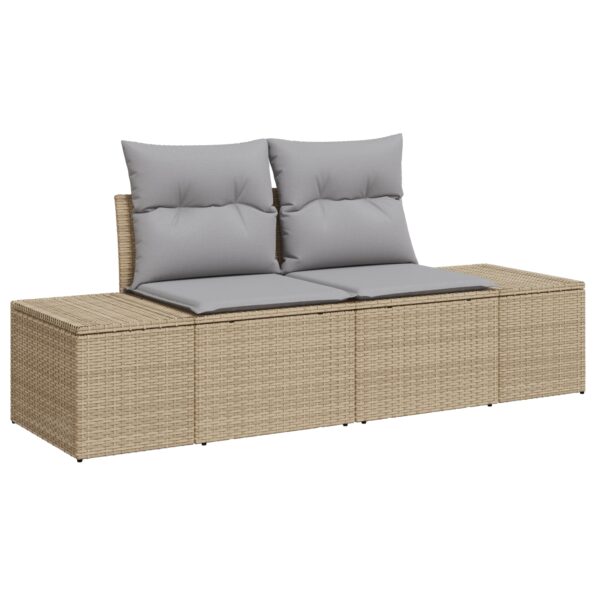 3350007_4.jpg vidaXL Záhradný gauč set Set 10 Béžová, Šedá Ratan, Polyester – Obrázok 4
