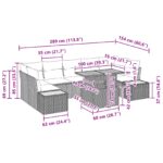 vidaXL Záhradná sedačka Sada 8 Béžová Ratan – Obrázok 11