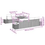 vidaXL Záhradný jedálenský set s vankúšom 9 pcs Sivá a hnedá – Obrázok 10