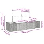 vidaXL Záhradný jedálenský set s vankúšom 9 pcs Sivá a hnedá – Obrázok 12