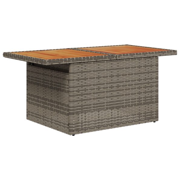 vidaXL Záhradný jedálenský set s vankúšom 9 pcs Sivá a hnedá – Obrázok 6
