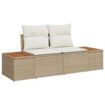 vidaXL Záhradný sofa set Set 9 Béžová Ratan Záhradný jedálenský set – Obrázok 4