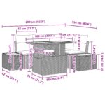 vidaXL záhradný gauč set 5 kusov Čierny Ratan Záhradný rohový gauč – Obrázok 11