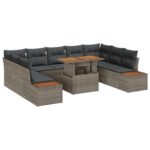 vidaXL Záhradný gaučový set Sada 6 Antracitová, svetlo sivá, svetlo hnedá – Obrázok 2