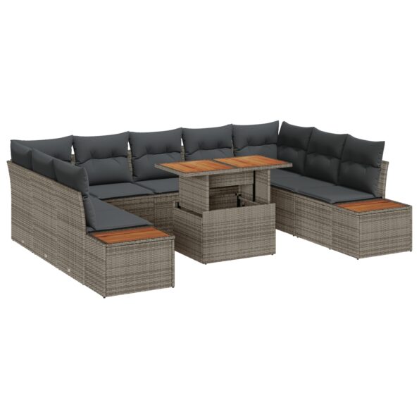 vidaXL Záhradný gaučový set Sada 6 Antracitová, svetlo sivá, svetlo hnedá – Obrázok 2