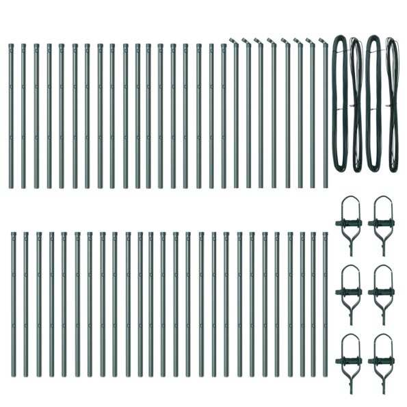 3350110_3.jpg vidaXL Záhradné stĺpiky 52 ks Zelené Ø32 mm 80 cm Pozinkovaná oceľ – Obrázok 3