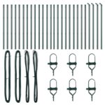 vidaXL Plotové stĺpy 26 ks Zelené Ø32 mm 100 cm Pozinkovaná oceľ – Obrázok 3