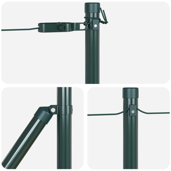 3350116_5.jpg vidaXL Stĺpy plotu 52 ks Zelená Ø32 mm 120 cm pozinkovaná oceľ – Obrázok 5