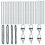 vidaXL Plotové stĺpiky 26 ks Zelené Ø32 mm 170 cm pozinkované oceľové – Obrázok 3