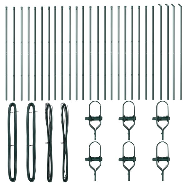 3350119_3.jpg vidaXL Plotové stĺpiky 26 ks Zelené Ø32 mm 170 cm pozinkované oceľové – Obrázok 3