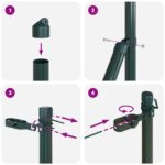 vidaXL Plotové stĺpiky 26 ks Zelené Ø32 mm 200 cm Pozinkovaný oceľ – Obrázok 7