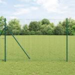 vidaXL Stĺpiky plotu 52 ks Zelená Ø32 mm 200 cm Pozinkovaná oceľ
