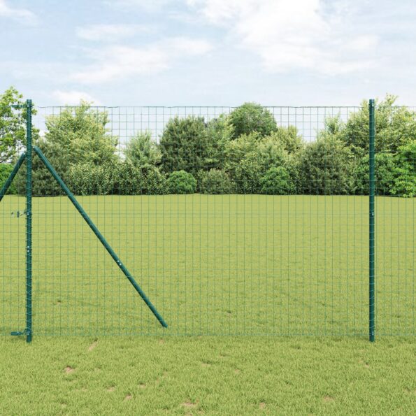 3350124_1.jpg vidaXL Stĺpiky plotu 52 ks Zelená Ø32 mm 200 cm Pozinkovaná oceľ – Obrázok 1