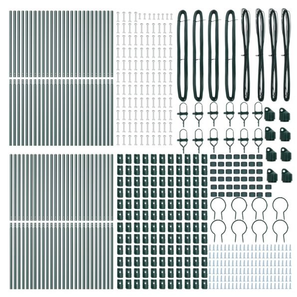 3350124_4.jpg vidaXL Stĺpiky plotu 52 ks Zelená Ø32 mm 200 cm Pozinkovaná oceľ – Obrázok 4