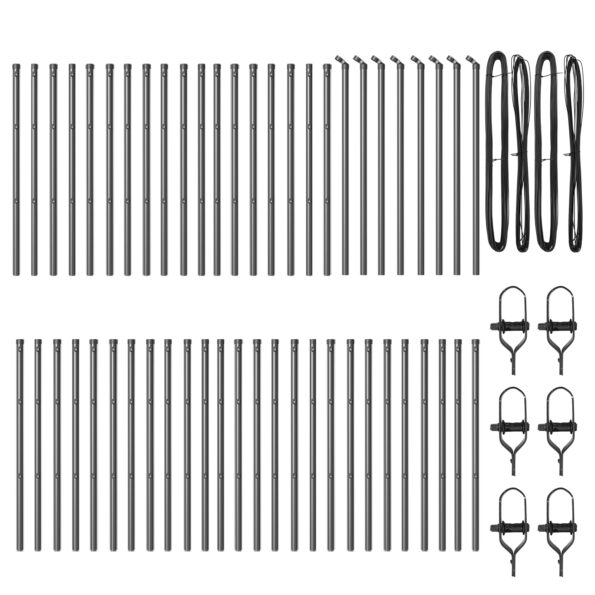vidaXL Stĺpy plotu 52 ks Šedé Ø32 mm 80 cm Pozinkovaná oceľ – Obrázok 3