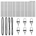 vidaXL Stĺpce plotu 26 ks Šedá Ø32 mm 100 cm Galvanizovaná oceľ – Obrázok 3