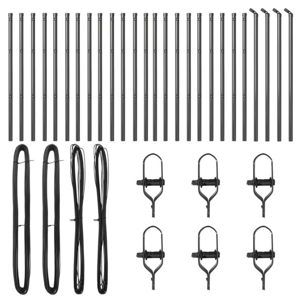 vidaXL Stĺpce plotu 26 ks Šedá Ø32 mm 100 cm Galvanizovaná oceľ – Obrázok 3