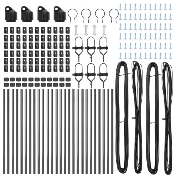 vidaXL Stĺpce plotu 26 ks Šedá Ø32 mm 100 cm Galvanizovaná oceľ – Obrázok 4