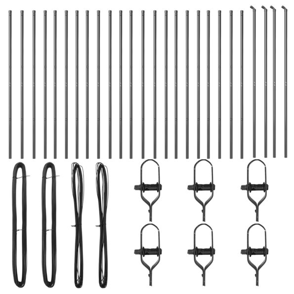 vidaXL Plotové stĺpy 26 ks Šedé Ø32 mm 150 cm Zinkovaná oceľ – Obrázok 3