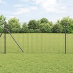vidaXL Plotové stĺpy 26 ks Sivé Ø32 mm 170 cm Pozinkovaná Oceľ