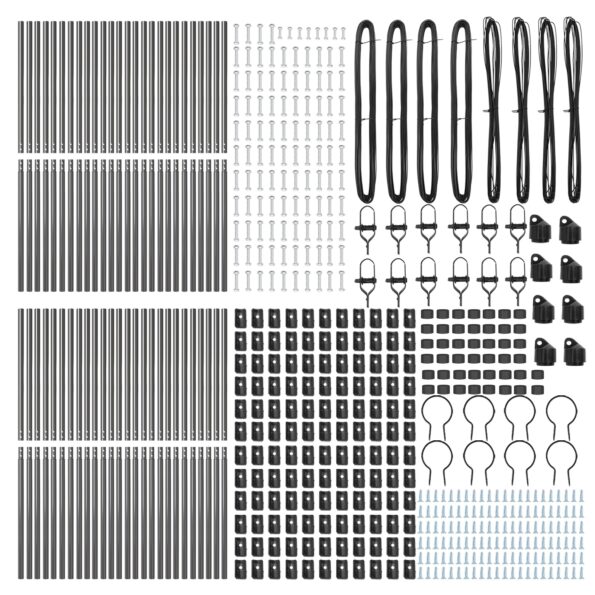 3350140_4.jpg vidaXL Stĺpy plotu 52 ks Šedé Ø32 mm 190 cm Pozinkovaná oceľ – Obrázok 4