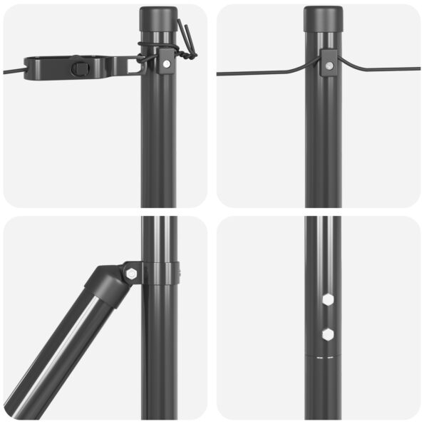 3350141_5.jpg vidaXL Stĺpy plotu 26 ks Šedé Ø32 mm 200 cm Pozinkovaná oceľ – Obrázok 5