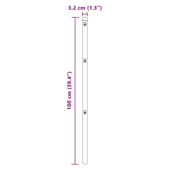 3350149_7.jpg vidaXL Plotové stĺpy 26 ks Ø32 mm 100 cm Pozinkovaná oceľ – Obrázok 7