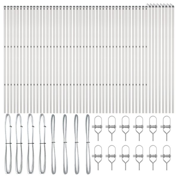 vidaXL Stĺp na plot. 52 pcs Sivá 3,2 x 3,2 x 170 cm – Obrázok 3