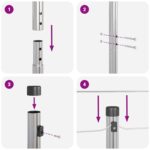 vidaXL Plotové stĺpy 52 ks Ø32 mm 190 cm pozinkovaná oceľ – Obrázok 6