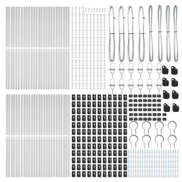 vidaXL Stĺp na plot. 52 pcs Sivá 3,2 x 3,2 x 200 cm – Obrázok 4