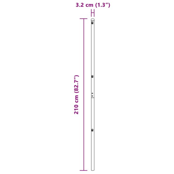 vidaXL Plotové stĺpy 52 ks Ø32 mm 210 cm Pozinkovaná oceľ – Obrázok 8
