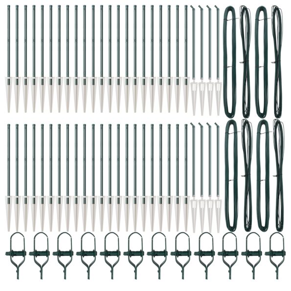 vidaXL Stĺpy oplotenia so špicom 52 ks Ø32 mm 100 cm Pozinkovaná oceľ – Obrázok 3