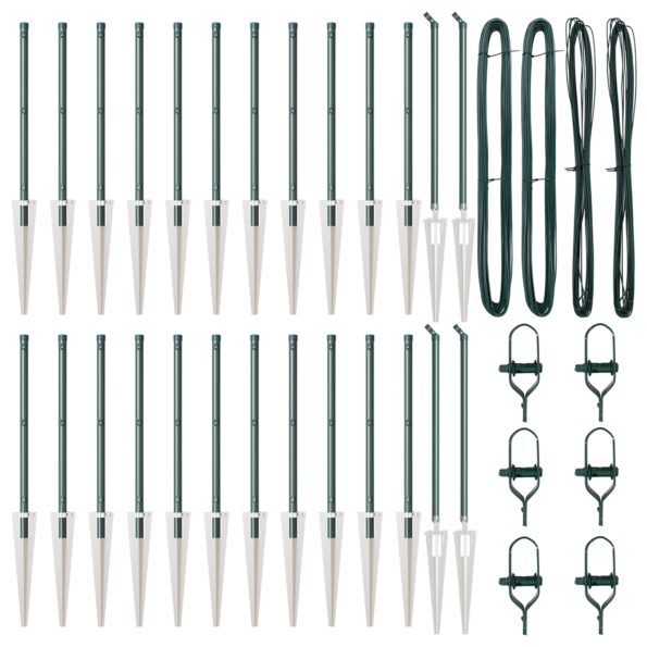 vidaXL Stĺpy plotu s hrotom 26 ks Ø32 mm 120 cm pozinkovaná oceľ – Obrázok 3