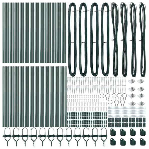3350172_4.jpg vidaXL Plotové stĺpy so špicom 52 ks Ø32 mm 120 cm Pozinkovaná oceľ – Obrázok 4