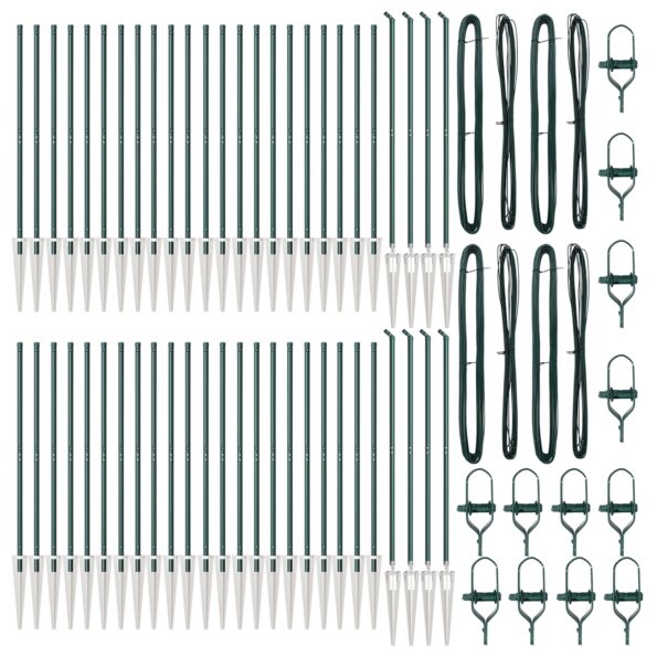 3350174_3.jpg vidaXL Stĺpy plotu so špicou 52 ks Ø32 mm 140 cm Galvanizovaná oceľ – Obrázok 3
