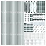 vidaXL Stĺpy plotu so špicou 52 ks Ø32 mm 140 cm Galvanizovaná oceľ – Obrázok 4