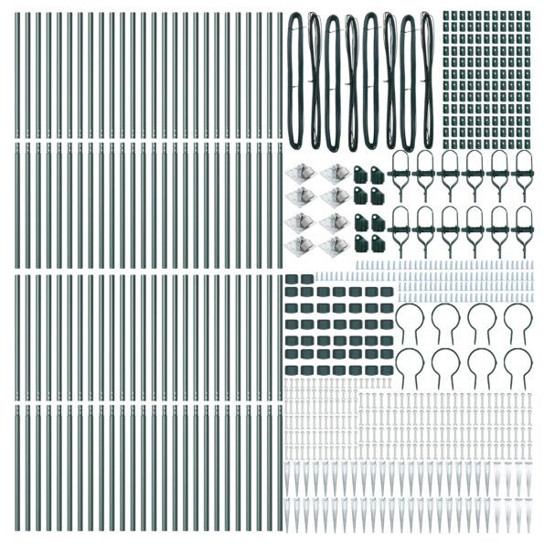 3350174_4.jpg vidaXL Stĺpy plotu so špicou 52 ks Ø32 mm 140 cm Galvanizovaná oceľ – Obrázok 4