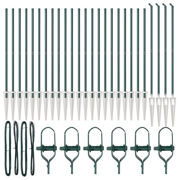 vidaXL Stĺpy plotu so špičkou 26 ks Ø32 mm 160 cm Pozinkovaná oceľ – Obrázok 3