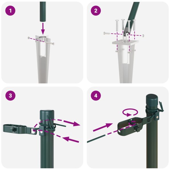vidaXL Plotové stĺpiky so spike 26 ks Ø32 mm 170 cm Pozinkovaná oceľ – Obrázok 8