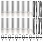 vidaXL Plotové stĺpy so špicou 52 ks Ø32 mm 60 cm Pozinkovaná oceľ – Obrázok 3