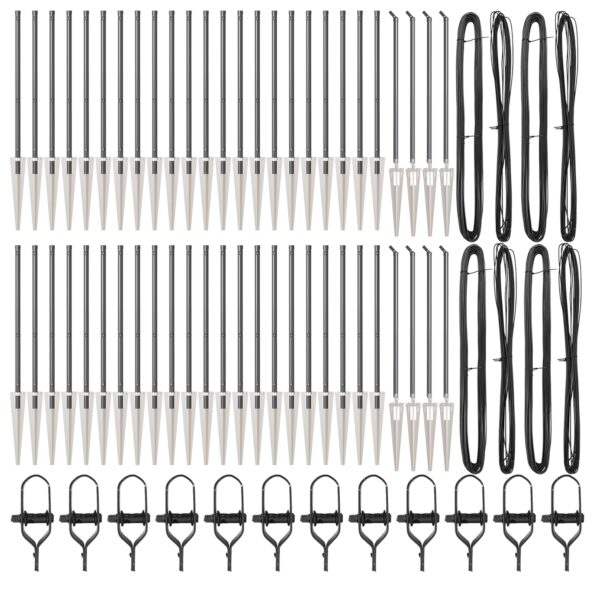 vidaXL Plotové stĺpy s hrotom 52 ks Ø32 mm 120 cm Pozinkovaná oceľ – Obrázok 3